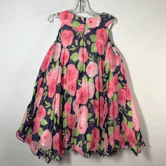 American Princess Layered Rose Print Dress Size 2T - Picture 4 of 7